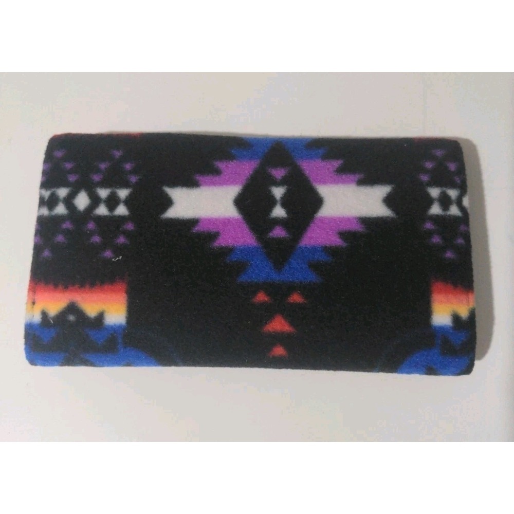 Women's Silver Cross Religious Bright Fleece Fabric Covered Wallet 8" X 5" - Picture 9 of 9
